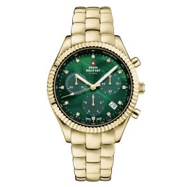 Swiss Military by Chrono SM30207.04 Women's Watch Chronograph Gold Tone/Green
