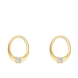Blush 9052YZI Hoop Earrings Charms Yellow Gold 585 with Cubic Zirconia