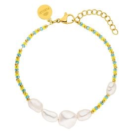Purelei Damen-Armband Goldfarben/Perle Blissful