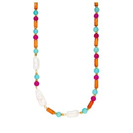 Purelei Damen-Halskette Bunt Goldfarben Delight
