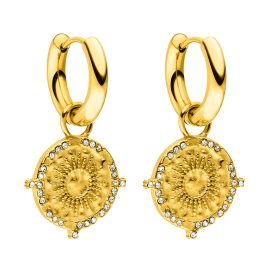 Purelei Women's Hoop Earrings Gold Tone Treasure