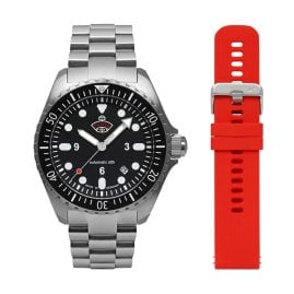 Ruhla 4960M2_set Men's Automatic Watch Mine Diver with Additional Red Strap
