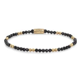 Rebel &amp; Rose RR-30004-G-S Damen-Armband Glam Rocks Schwarz & Gold
