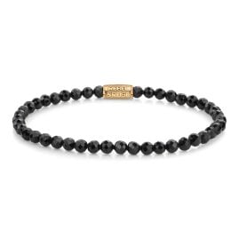 Rebel &amp; Rose RR-40153-G-S Damen-Armband Black Glam Rocks Gold 4 mm