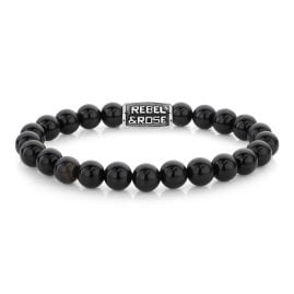 Rebel & Rose RR-80102-V Herren-Armband Black Velvet Vintage 8 mm