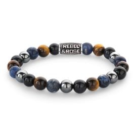 Rebel & Rose RR-80100-V Herren-Armband Blue Rain Vintage 8 mm