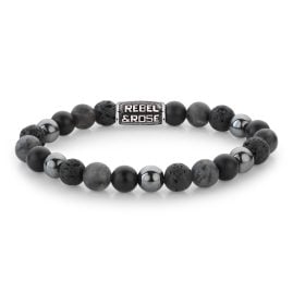Rebel & Rose RR-80105-V Herren-Armband Grey Rocks Vintage 8 mm