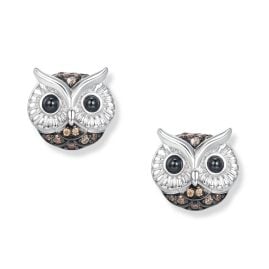 Seinerzeit SZA-2990-119 Women's Stud Earrings Silver Merlin Owl