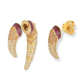 Seinerzeit SZA-2960-418 Women's Stud Earrings Shine Tusk Gold Tone