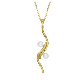 Victoria Cruz A4764-00DG Women's Necklace Milan Gold Tone with Pearls