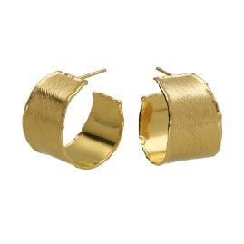 Victoria Cruz A4803-DT Ladies' Hoop Earrings New York Gold Tone