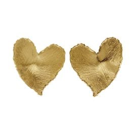 Victoria Cruz A4804-DT Women's Stud Earrings New York Gold Tone Heart