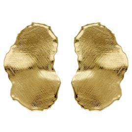 Victoria Cruz A4807-DT Ladies' Stud Earrings New York Gold Tone Oval