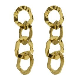 Victoria Cruz A4631-DT Ladies' Dangle Earrings Essence Gold Tone