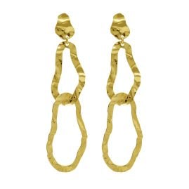 Victoria Cruz A4635-DT Earrings for Women Connect Gold Tone