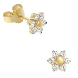 GLIZZ GL8353 Women's Stud Earrings 333/8K Gold Cubic Zirconia