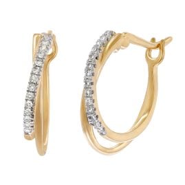 GLIZZ GL8634 Diamant-Ohrringe Gold 333/8K Creolen