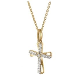 GLIZZ GL8641 Damen-Kette mit Diamant-Kreuz Gold 333/8K