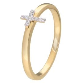GLIZZ GL8660 Damen Diamant-Ring Kreuz Gold 333/8K