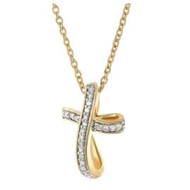GLIZZ GL8642 Damen-Halskette mit Diamant-Kreuz Gold 333/8K