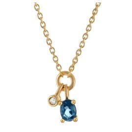 GLIZZ GL8643 Damen-Kette Gold 333/8K Collier mit Diamant und Saphir