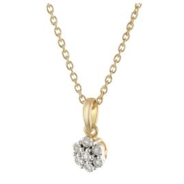 GLIZZ GL8645 Damen-Halskette mit Diamant-Anhänger Blüte Gold 333/8K