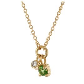 GLIZZ GL8644 Damen-Halskette Gold 333/8K Collier mit Diamant und Saphir