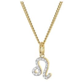 GLIZZ GL8330-05 Sternzeichen Löwe Gold 333/8K an vergoldeter Silberkette