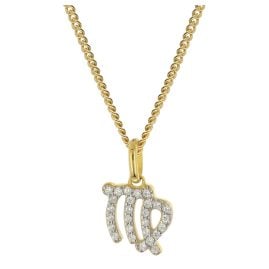 GLIZZ GL8330-06 Sternzeichen Jungfrau Gold 333/8K an vergoldeter Silberkette