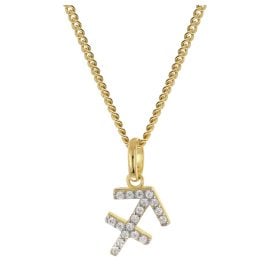GLIZZ GL8330-09 Sternzeichen Schütze Gold 333/8K an vergoldeter Silberkette