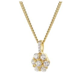 GLIZZ GL8316 Anhänger Gold 333 Zirkonia-Blüte an vergolder Silberkette
