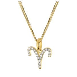 GLIZZ GL8330-01 Sternzeichen Widder Gold 333/8K an vergoldeter Silberkette