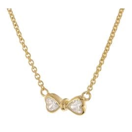 GLIZZ GL8350 Damen-Halskette Schleife Gold 333/8K Zirkonia Collier **