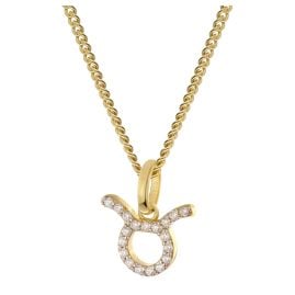 GLIZZ GL8330-02 Sternzeichen Stier Gold 333/8K an vergoldeter Silberkette