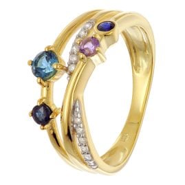 GLIZZ GL8560 Damenring Gold 333 / 8K Multicolor