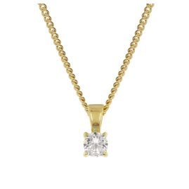 GLIZZ GL1068-45 Lab Grown Diamond Pendant 0.25 ct Yellow Gold with Necklace