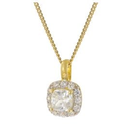 GLIZZ GL1136 Women's Pendant Gold 333 Cubic Zirconia on Gold-Plated Necklace