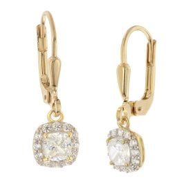 GLIZZ GL1152 Women's Dangle Earrings 333/8K Gold With Cubic Zirconia