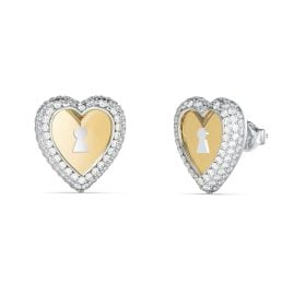 Guess JUBE06062JWYGRHT/U Damen-Ohrringe Ohrstecker Herz Goldfarben