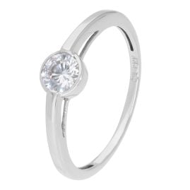 GLIZZ GL1670 Damenring Weißgold 333/8K Solitär-Ring mit Zirkonia