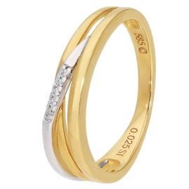 GLIZZ GL1673 Diamond Women's Ring 14K Gold (585) Bicolor Brilliant Ring