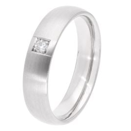 GLIZZ GL1680 Damenring mit Diamant Weißgold 585/14K Brillant 0,04 ct TW SI