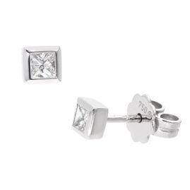 GLIZZ GL1682 Women's Diamond Stud Earrings White Gold 750