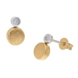 GLIZZ GL1683 Women's Stud Earrings 14K Gold 585 with Diamonds
