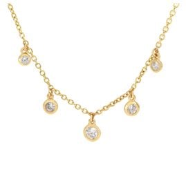 GLIZZ GL1688 Damen-Halskette Gold 333 / 8K mit 5 Zirkonia