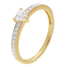 GLIZZ GL1189 Verlobungsring 333/8K Gelbgold mit Zirkonia Herz