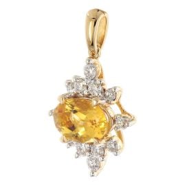 GLIZZ GL1273 Schmuck-Anhänger Gold 333/8K mit Beryll und Lab-Grown Diamanten