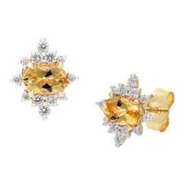 GLIZZ GL1272 Damen-Ohrringe 333 Gold mit Beryll und Lab-Grown Diamanten
