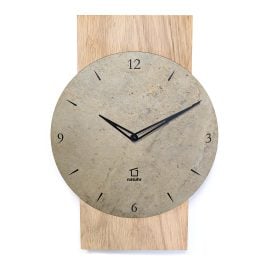 Natuhr 18NU2-10-2 Wanduhr Zugspitze Massivholz Eiche Schiefer Quarzwerk