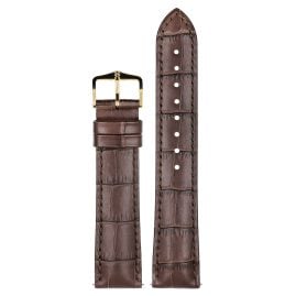 Hirsch 01028110-1-20 Watch Strap Duke M 20 mm Leather Dark Brown